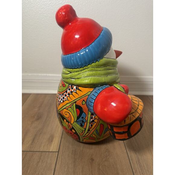 Mexican Talavera Pottery Snowman With Light 13” Holiday Christmas Decor Handmade - Picture 7 of 14